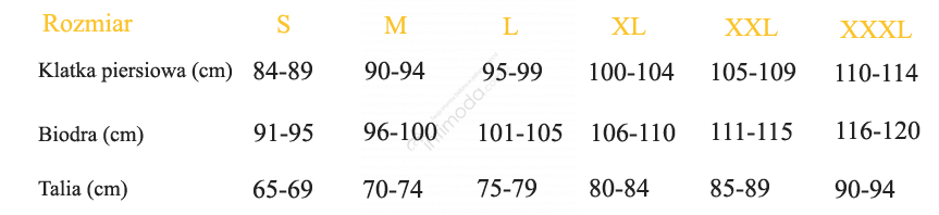 Tabela rozmiarów Kalimo KOMPLET TINOS satyna bordowy
