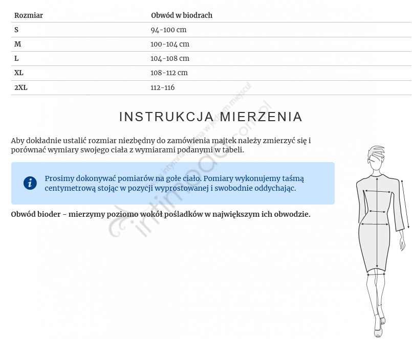 Tabela rozmiarów Lapinee Figi Lily 5014