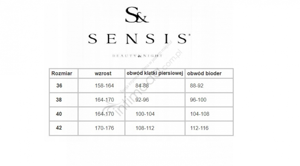Tabela rozmiarów Sensis Szlafrok Alessia