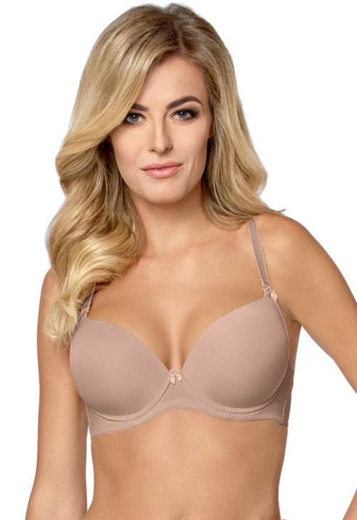 Biustonosz push-up gładki Mefemi By Nipplex Ida Mocca