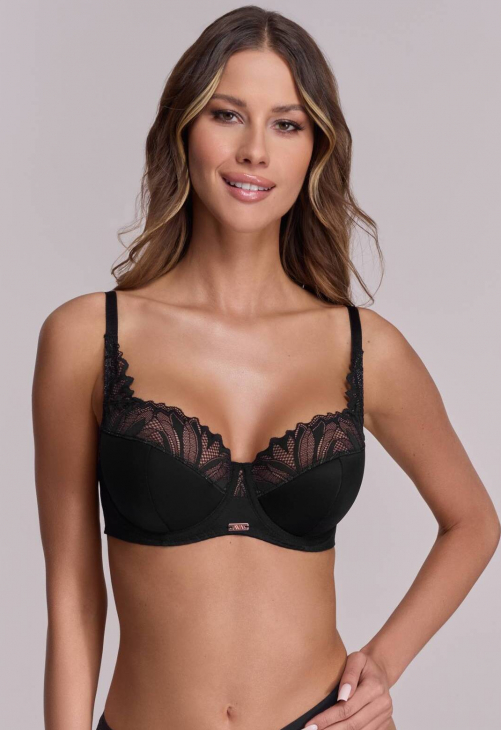 Biustonosz półusztywniany Ava 2105 Czarny Maxi