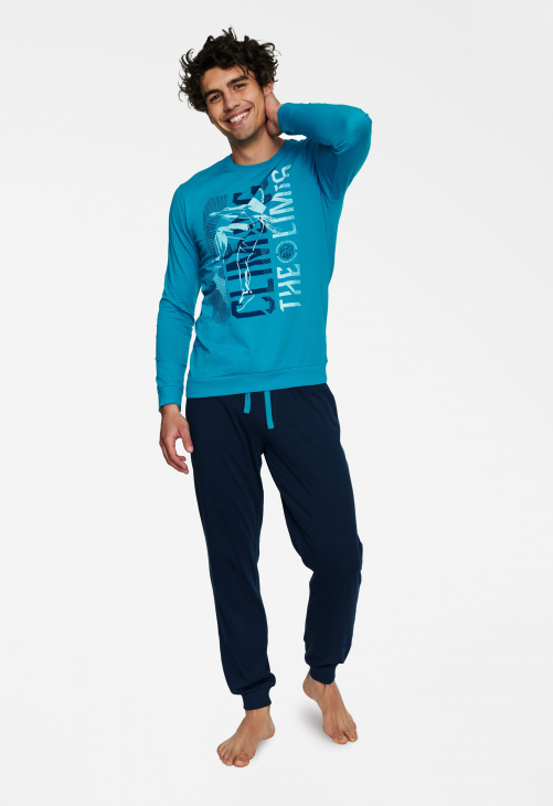 Henderson Piżama Block 40023-55X Niebiesko-Granatowa