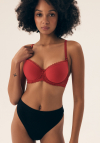 Biustonosz push-up gładki Henderson Ladies Julietta  43286 Ss25 czerwony