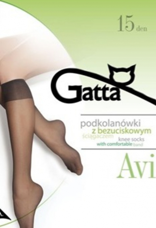 Gatta Avi - Podkolanówki Damskie Gładkie Bezpalcowe, Oplot 20 Den