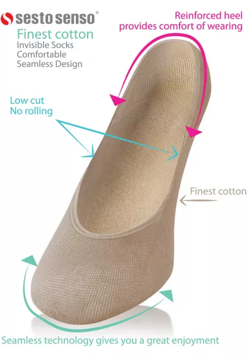 Balerinki damskie Sesto Senso bawełniane, anatomiczne
