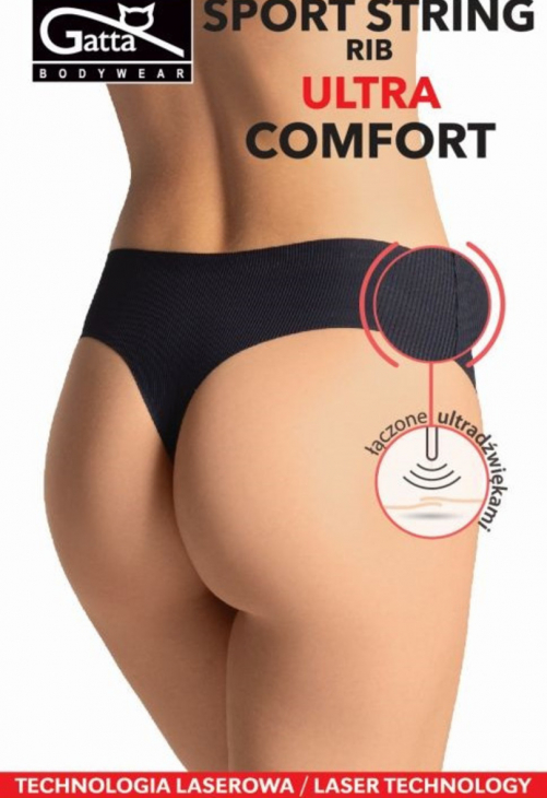 Gatta Bodywear Majtki - Sport String Rib Ultra Comfort