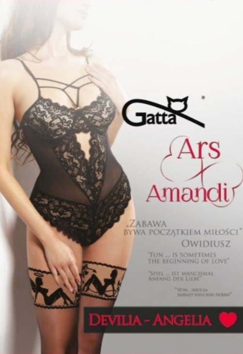 Gatta Devilia -Angelia - Pończochy Damskie Z Koronką Flockowaną 20 Den