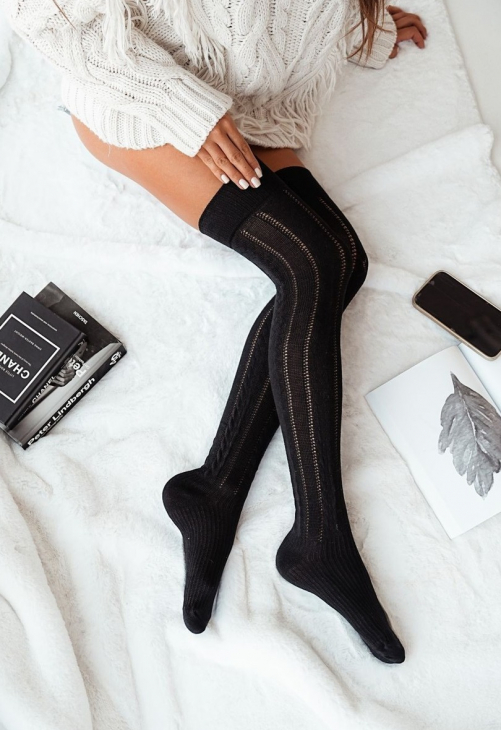 Milena Zakolanówki Ażurowe Warkocz 0347.001