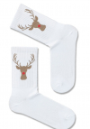 Milena Skarpetki Męskie Świąteczne Renifer Prążek 1290.009