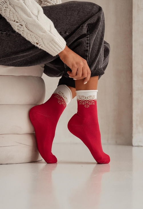 Milena Skarpetki Damskie Półfrotte Unique Z Gwiazdką 0071.007