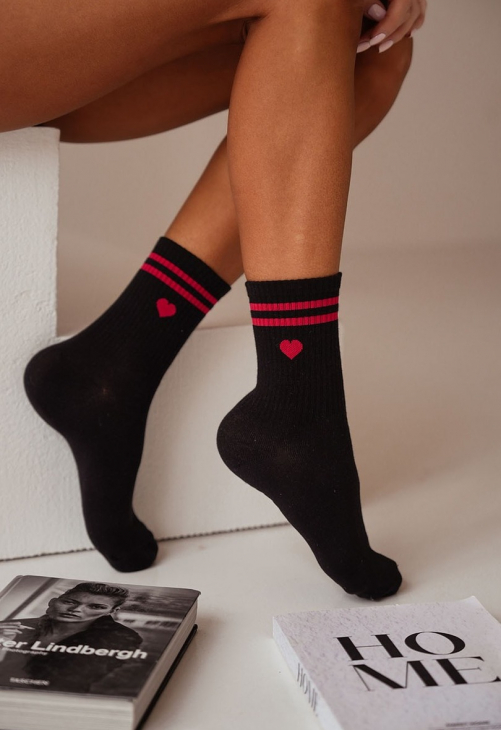 Milena Skarpetki Damskie Serce Z Paskami 0200.137