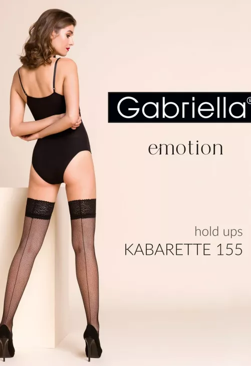 Pończochy samonośne Gabriella Calze Kabarette 155 czarne | kabaretki