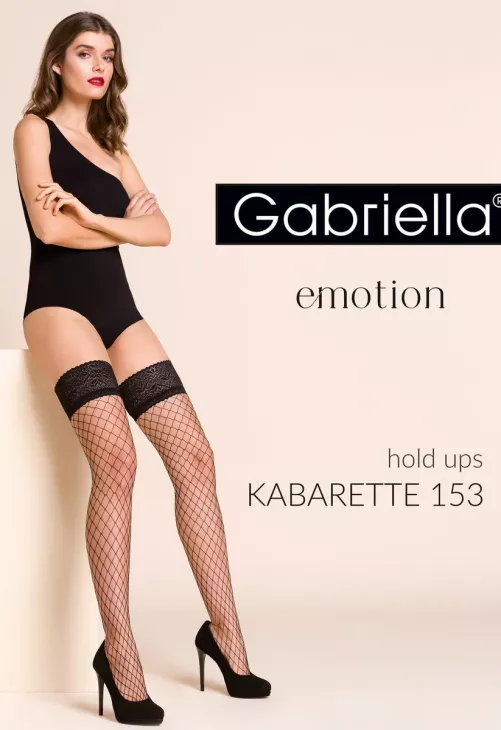Pończochy samonośne Gabriella Calze Kabarette 153 czarne | kabaretki