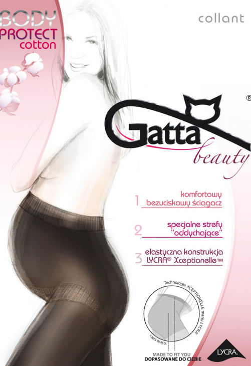 Gatta Protect Cotton - Rajstopy Damskie, Gładkie Bawełniane