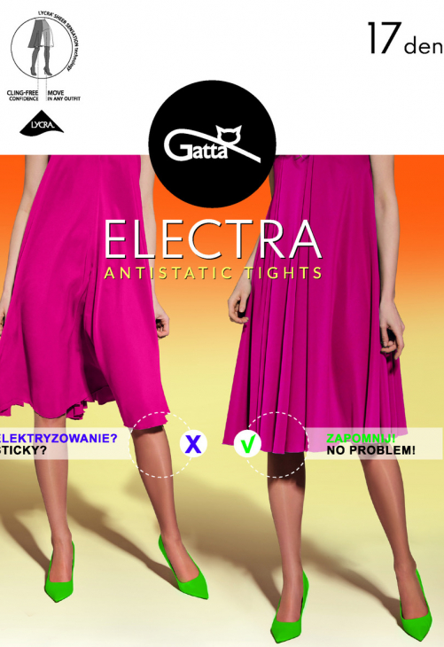 Gatta Electra - Rajstopy Gładkie 17 Den (Lycra Antystatyczna)