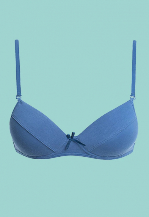 Biustonosz bez fiszbin dla nastolatek Key TBC 024 niebieski