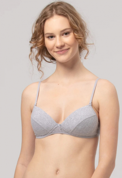 Biustonosz bez fiszbin dla nastolatek Key TBC 024 szary