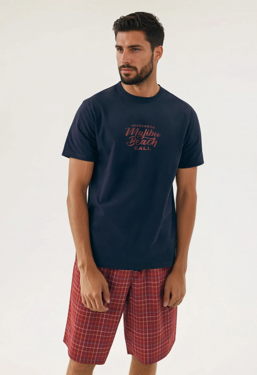 Henderson Piżama Dash 42622-59X Granatowo-Czerwona