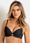 Biustonosz push-up gładki Mediolano Nela 19241 czarny