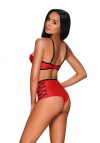 Obsessive Komplet Leatheria Red 2-częściowy