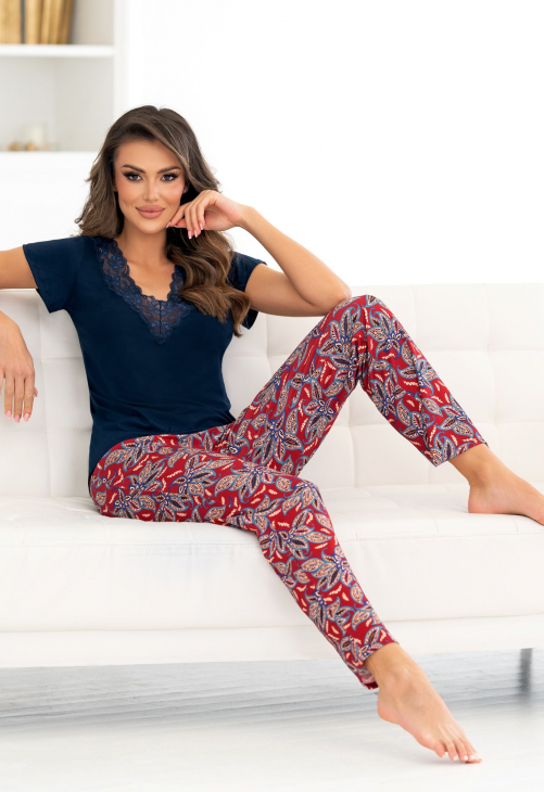 Donna Piżama Rita Long Dark Blue