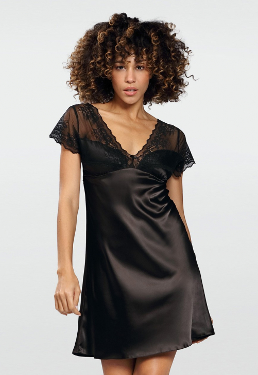 D Karen HALKA JOSEPHINE SATYNA CZARNY