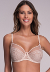 Biustonosz miękki Ava 1396 beżowy koronkowy soft Maxi | duży biust