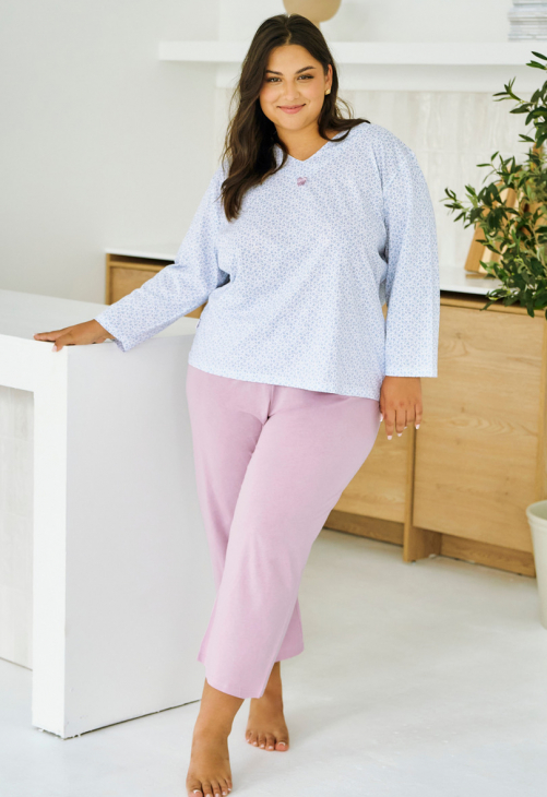 Taro 3463 Piżama Damska Długa Debora 2Xl-4Xl