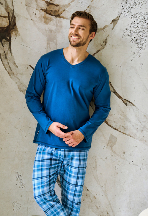 Taro 3476 Piżama Męska Długa Mark 3Xl-4Xl