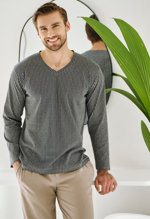 Taro 3482 Piżama Męska Długa Luca 3Xl-4Xl