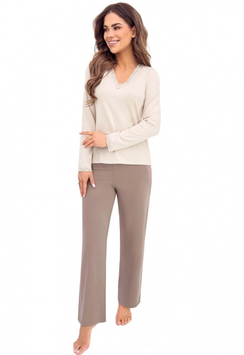 Donna Piżama Daphne Long Beżowa