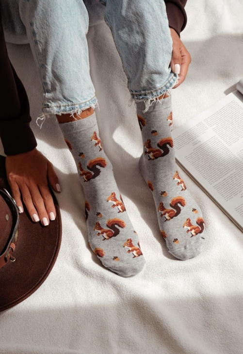 Milena Skarpetki Damskie Wiewirka I Orzechy 0200.185