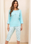 Bawełniana piżama damska z rękawem 3/4 plus size Regina 707