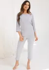 Bawełniana piżama damska z rękawem 3/4 plus size Regina 724