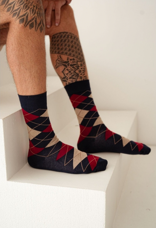 Milena Skarpetki Męskie Romby 0125.093