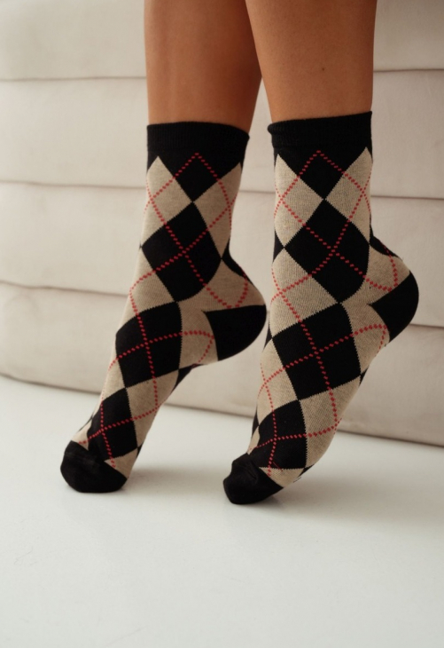 Milena Skarpetki Damskie W Romby Vintage 0200.195