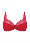 Biustonosz półusztywniany Gorteks Scarlet koronkowy czerwony