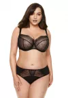 Biustonosz miękki Gorteks Pamela B2 haftowany półprzezroczysty czarny