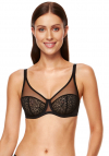 Biustonosz miękki koronkowy Gorteks Gabi Czarny