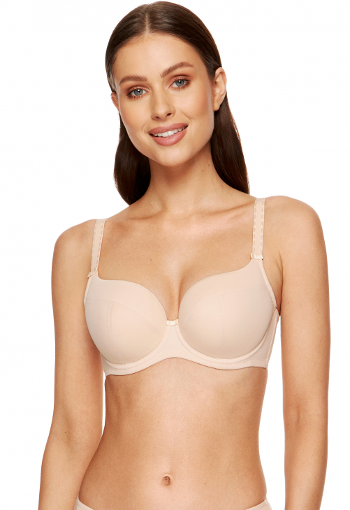 Biustonosz usztywniany gładki Gorteks Anna beżowy