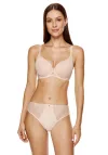 Biustonosz usztywniany Gorteks Charme haftowany beżowy