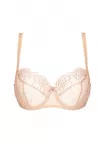 Biustonosz miękki Gorteks Pamela haftowany półprzezroczysty beżowy