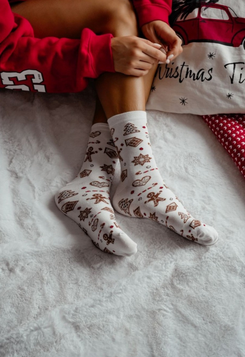 Milena Skarpetki Damskie Świąteczne W Pierniki 1283.038