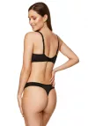 Biustonosz push-up Gorteks Carla  gładki termicznie modelowany czarny