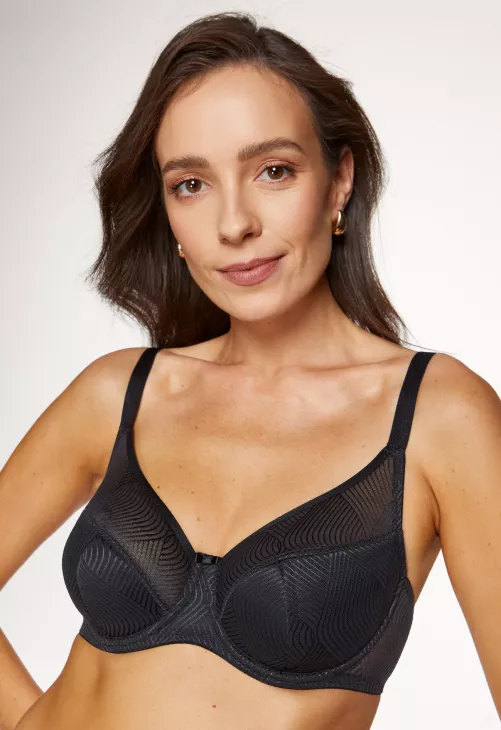 Biustonosz półusztywniany Gorteks Laurel z Geometrycznym Wzorem