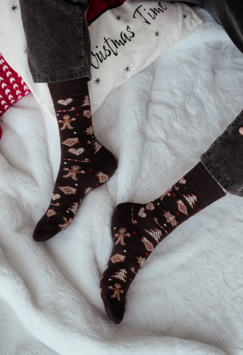 Milena Skarpetki Męskie Świąteczne Pierniki 1290.037