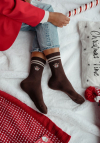 Milena Skarpetki Damskie Świąteczne Renifer Prążek Z Paskami 1283.014