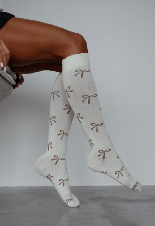 Milena Podkolanówki Damskie Kokardki 0248.016