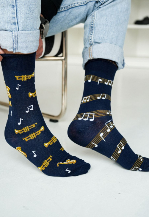 Milena Skarpetki Męskie Trąbki I Saksofony 0125.078