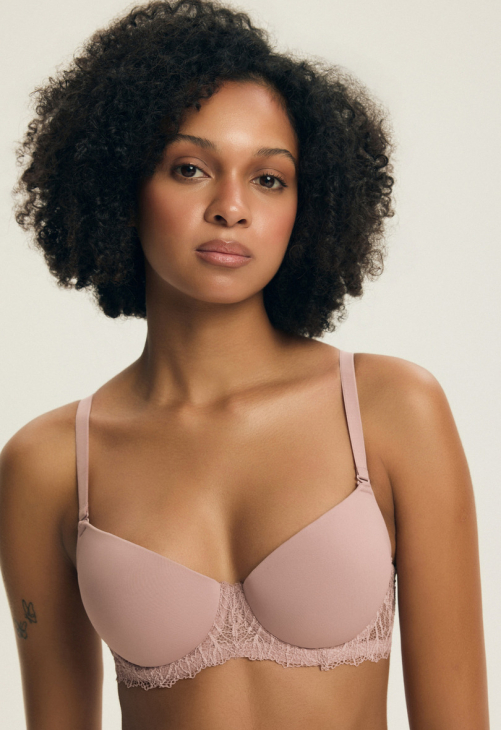 Biustonosz push-up gładki Henderson Ladies Collette różowy